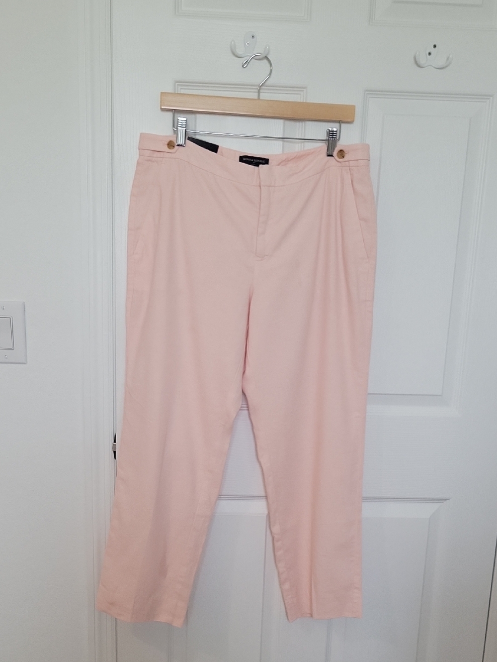 NWT Banana Republic Avery Pink Linen Blend Ankle Pants Size 12
